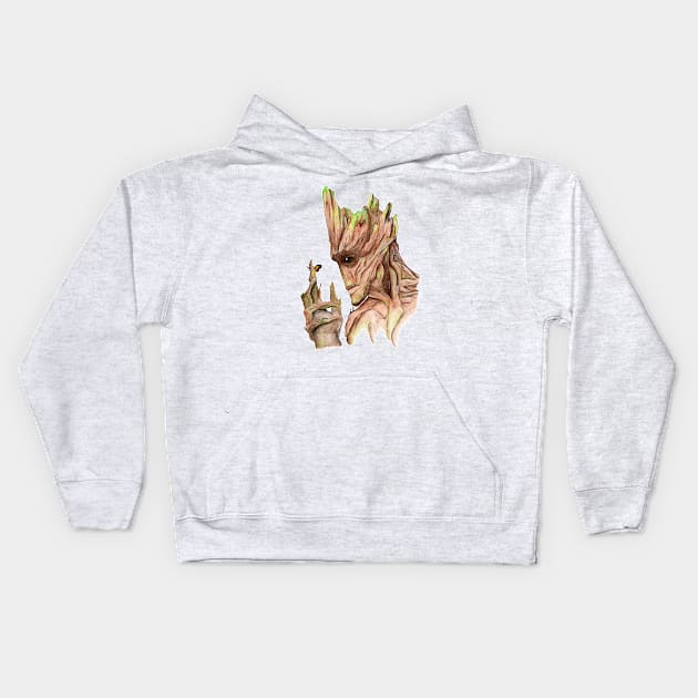 Groot Kids Hoodie by AaronShirleyArtist